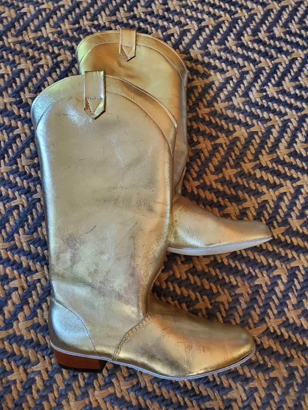 Metallic Gold Western Cowgirl Boots